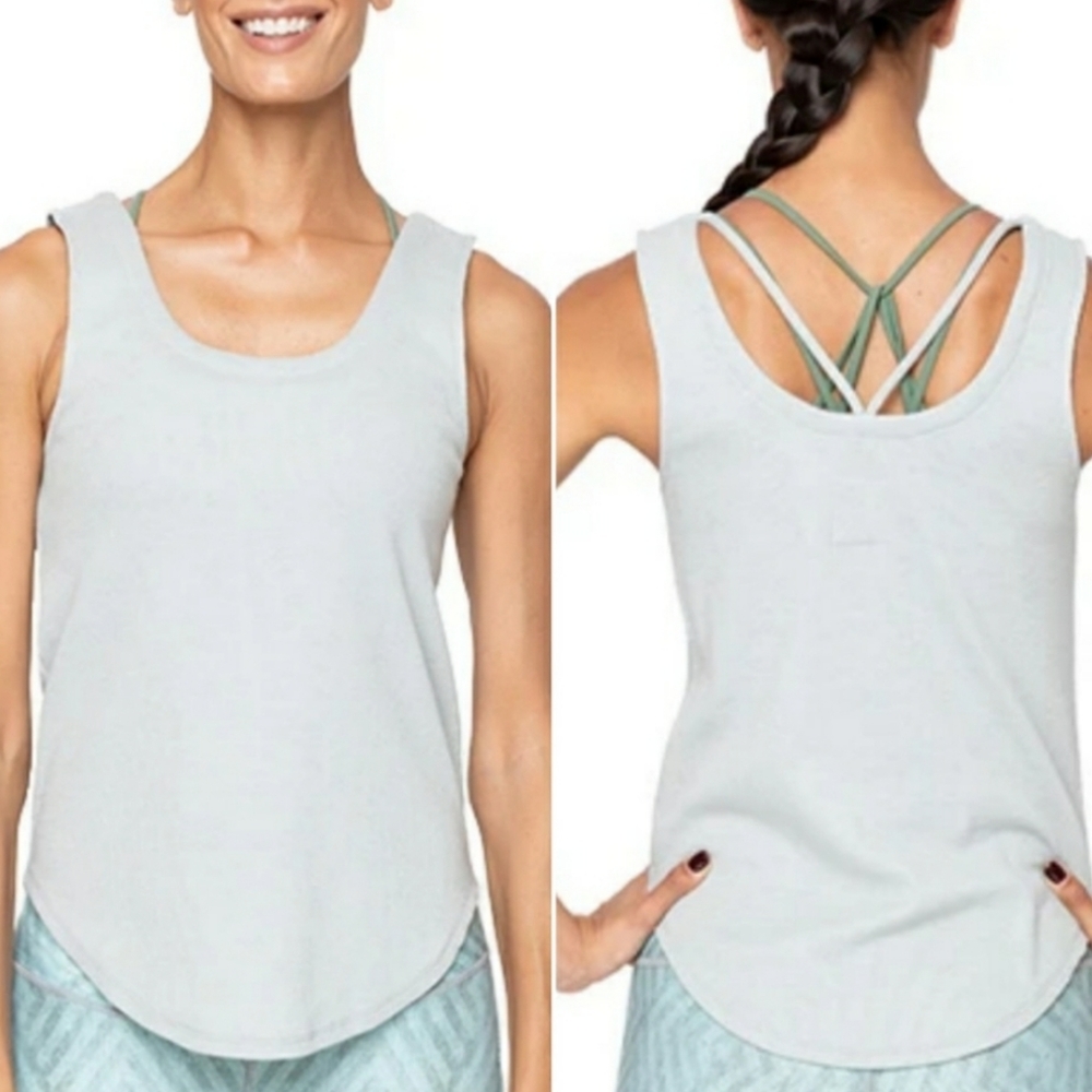 Chaser Strappy Ribbed Grey Shirt Tail Tank NWT Small